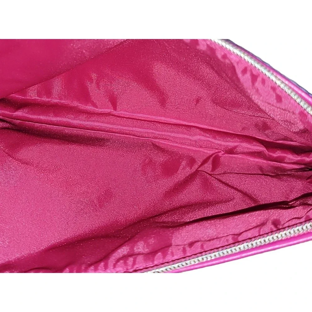 New ESTEE LAUDER Printed Travel Cosmetic Makeup Bag  2 Sided  W/Pink Luggage Tag